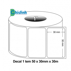 Giấy in mã vạch 1 tem 50x30mm